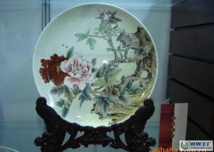 高档工艺礼品骨质瓷纯手绘16寸观赏盘《花开富贵》_礼品、工艺品、饰品_世界工厂网中国产品信息库