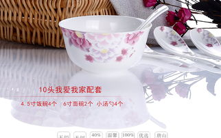 朵彩 高档骨质瓷杯碗盘勺筷餐具套装